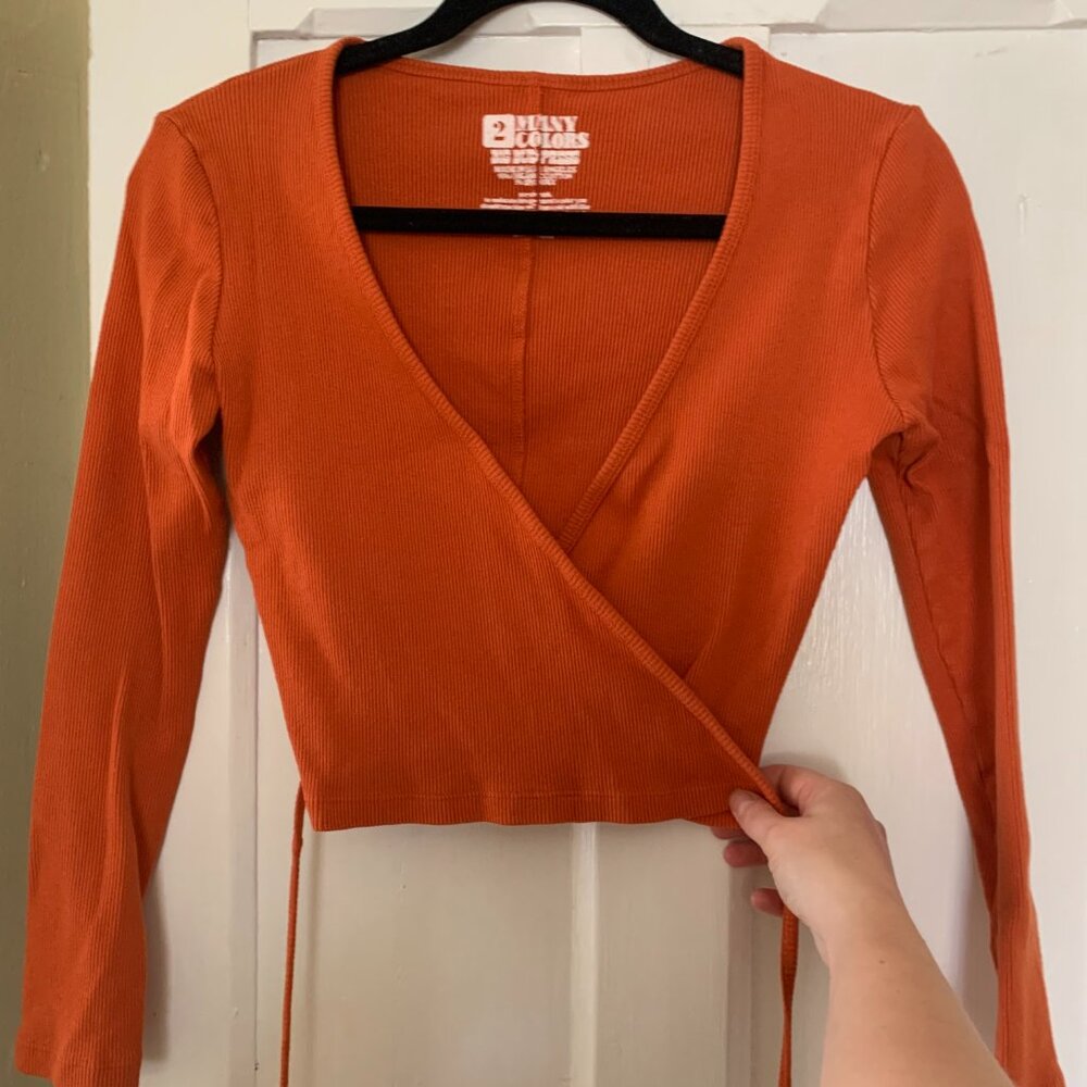 Big Bud Press Burnt Orange Wrap Top